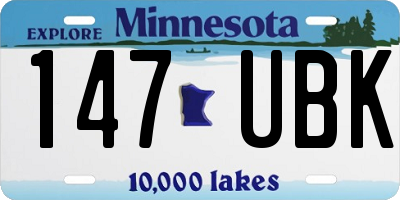 MN license plate 147UBK