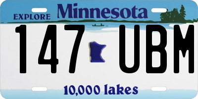 MN license plate 147UBM