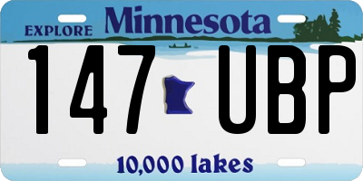 MN license plate 147UBP