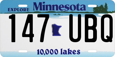 MN license plate 147UBQ