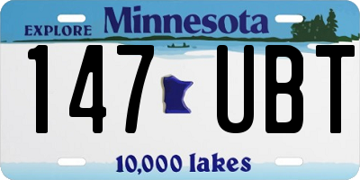 MN license plate 147UBT