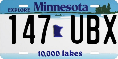 MN license plate 147UBX
