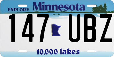 MN license plate 147UBZ