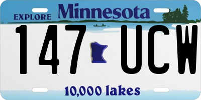 MN license plate 147UCW