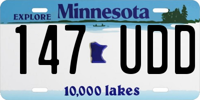 MN license plate 147UDD