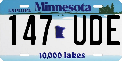 MN license plate 147UDE