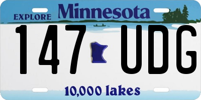 MN license plate 147UDG