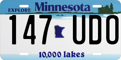 MN license plate 147UDO