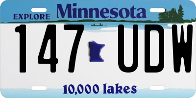 MN license plate 147UDW