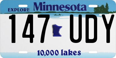 MN license plate 147UDY
