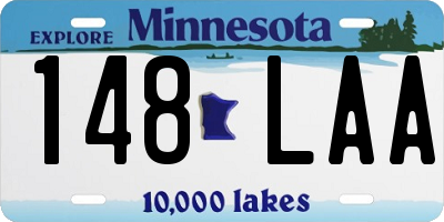 MN license plate 148LAA
