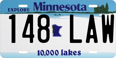 MN license plate 148LAW