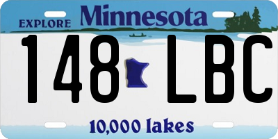 MN license plate 148LBC