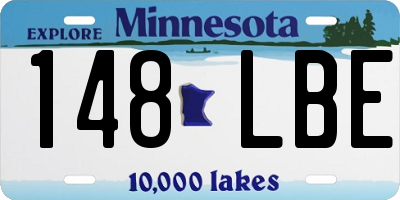 MN license plate 148LBE