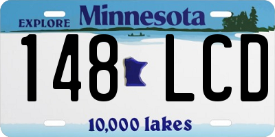 MN license plate 148LCD