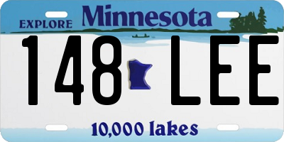 MN license plate 148LEE