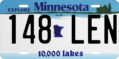 MN license plate 148LEN
