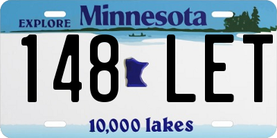 MN license plate 148LET