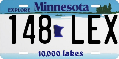 MN license plate 148LEX