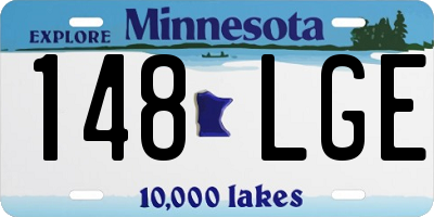 MN license plate 148LGE