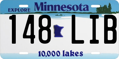 MN license plate 148LIB