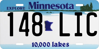 MN license plate 148LIC