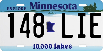MN license plate 148LIE