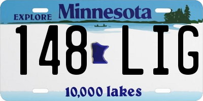 MN license plate 148LIG