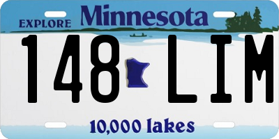 MN license plate 148LIM