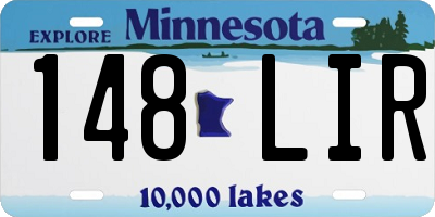 MN license plate 148LIR