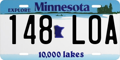 MN license plate 148LOA