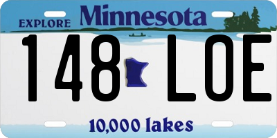 MN license plate 148LOE