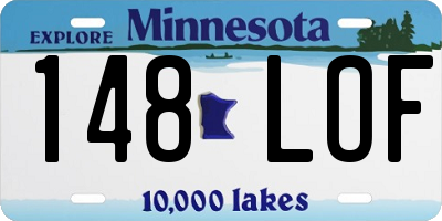 MN license plate 148LOF
