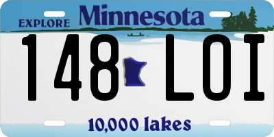 MN license plate 148LOI