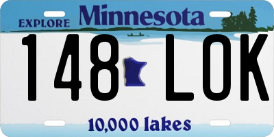 MN license plate 148LOK