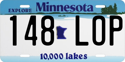MN license plate 148LOP