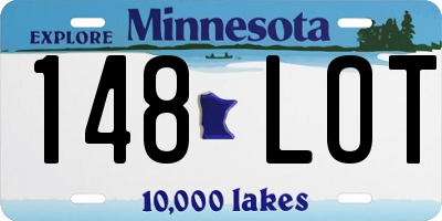 MN license plate 148LOT