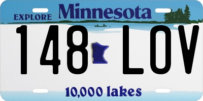 MN license plate 148LOV