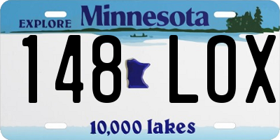MN license plate 148LOX
