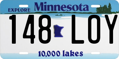 MN license plate 148LOY
