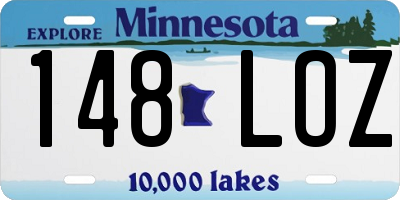 MN license plate 148LOZ