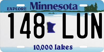 MN license plate 148LUN