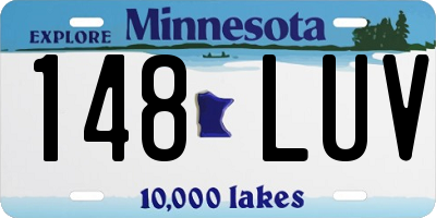 MN license plate 148LUV