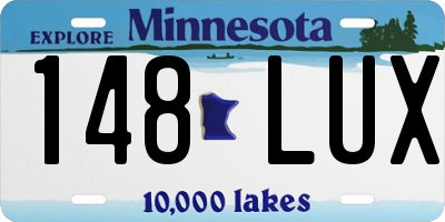 MN license plate 148LUX