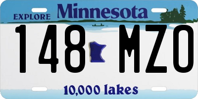 MN license plate 148MZO