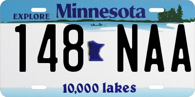 MN license plate 148NAA