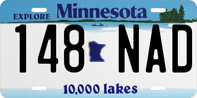 MN license plate 148NAD