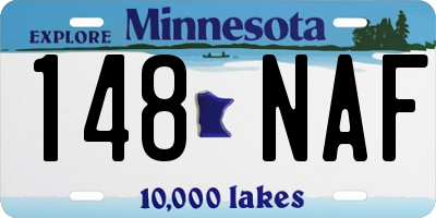MN license plate 148NAF