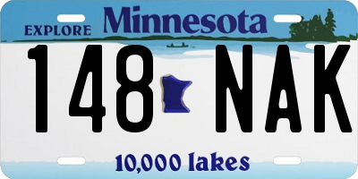 MN license plate 148NAK