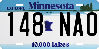 MN license plate 148NAO